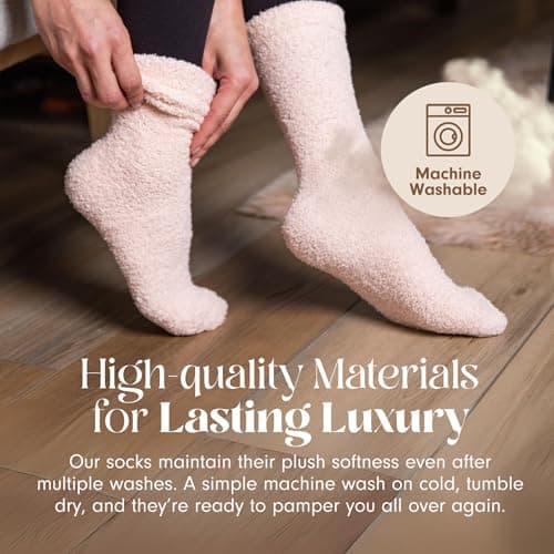 Plush, Breathable Soft Slipper Socks for Women - Comfy Sleep Socks for Self Care, Birthday Gifts Unboxme Gifts Warm & Cozy Ultra-Luxe Cloud Fuzzy Socks, Gifts for Women B0CWYDFXS3