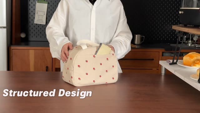 Baglemon Lunch Bag for Women Men Cute Corduroy Lunch Tote Bags Reusable Insulated Lunch Box Large Capacity Reusable Insulated Cooler for Work/Picnic/Travel