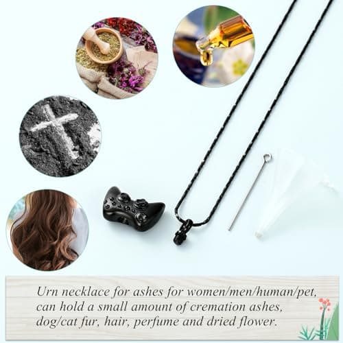 Memorial Pendant, Ashes Necklace of Loved One, Keepsake Gifts for Men Women Imrsanl Game Controller Urn Necklace Cremation Jewelry for Ashes B0CTMCX9JM