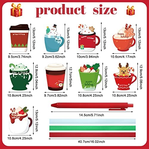 Christmas Holiday To-do List, Winter Themed Notepads for Coworkers Employees Staff, Office Study Work Gifts Party Favors Geyee 9 Sets Christmas Coffee Cup Notepad with Pen Office Gifts B0B8Z63J2N