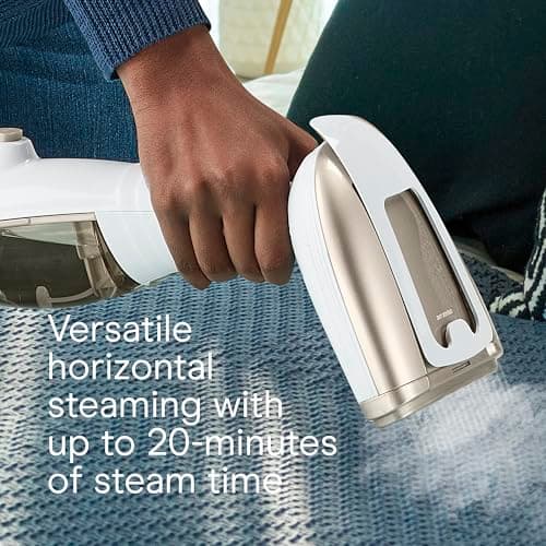 Conair Handheld Garment Steamer for Clothes, Turbo ExtremeSteam 1875W Fabric Steamer, Portable Handheld Design, Strong Penetrating Steam, White/Champagne