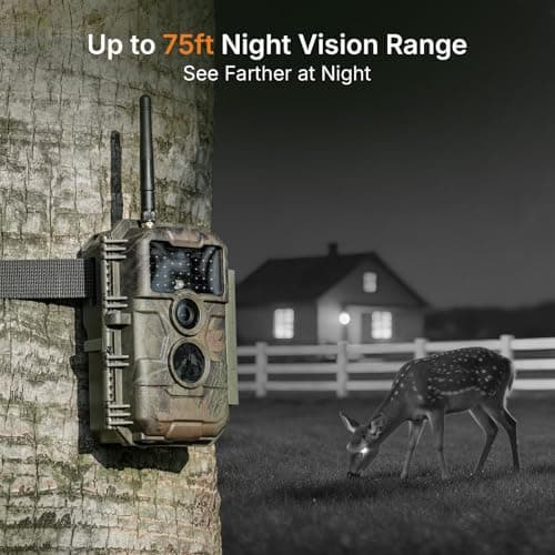 GardePro E6 WiFi Trail Camera (Non-Cellular), Stable WiFi with External Antenna, On-Site App Viewing, 64MP 1296P HD, No-Glow Night Vision, Motion Activated Waterproof Game Camera