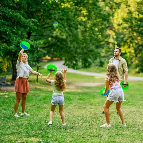 PlayZap Toss and Catch Ball Set Ultra Sturdy ABS - Valentine Gift for Toddlers Kids Teens Boys Girls 3-5 5-8 8-13+ Yrs - Baseball Toy Indoor Outdoor Yard Game & Beach/Pool Toy Set 4 Pack