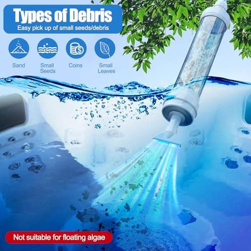 Paradise Power Spa Vac 6250 Compatible HotTub Vacuum-Cordless, No Batteries, Sucks UpRocks, Leaves in Spas, Hot Tubs, Pool Steps