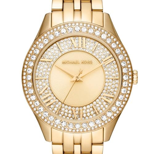 Michael Kors Harlowe Women's Watch, Stainless Steel and Pavé Crystal Watch for Women with Steel or Leather Band