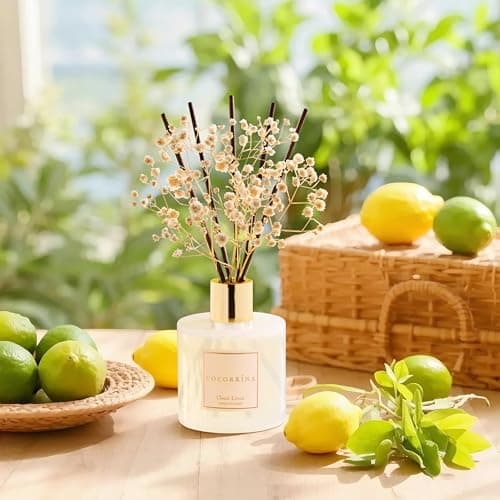 Cocorrína Reed Diffuser Set, Clean Linen 6.7 fl oz Scented Diffuser with Sticks Home Fragrance Reed Diffuser for Bathroom Shelf Décor B0B24QJ217