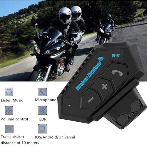Motorcycle Helmet Headset Stereo Bluetooth Earphone Wireless Handsfree Mic Headphones Music Player for Motorbike Rider