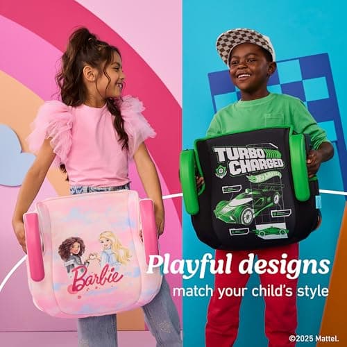 Graco TurboBooster 2.0 Backless Booster Car Seat, Barbie Paint, Travel Booster Seat for Children Ages 4-10, Weight 40-100 Pounds and Height up to 57 Inches