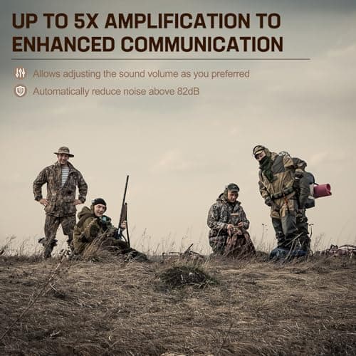 Electronic Ear Protection for Shooting with 5X Sound Amplification, Active Ear Protection for Gun Range, Gun Range Hearing Protection Muffs, NRR 26dB Noise Reduction Headphones for Hunting/Shooting