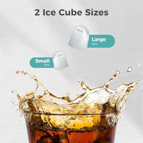 Portable Countertop Ice Maker Machine with Handle, 9 Bullet-Shaped Ice Cubes Ready in 6 Mins, 26Lbs/24H, Self-Cleaning Function with Ice Scoop and Basket for Home/Kitchen/Party (Grey)