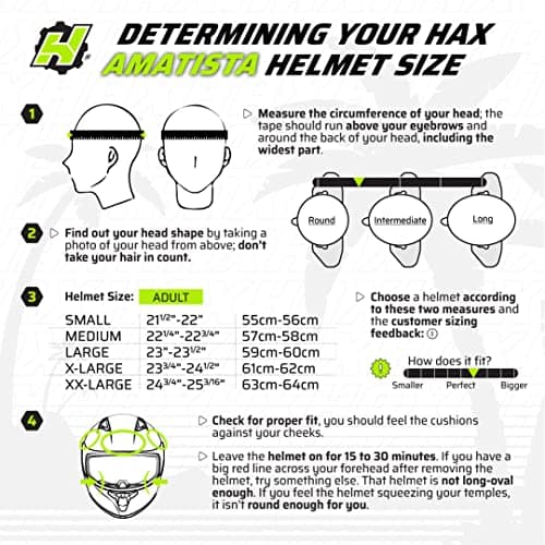 HAX Amatista Modular Flip-Up Dual Visor Motorcycle Helmet - DOT/ECE Approved, Lightweight, Comfortable, and Stylish Helmet for Men and Women (Matte Black XXL)