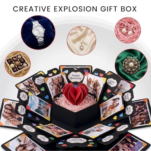 Picture Pop up Love Box Gift, Set with Scrapbooking Accessories Creative Photo, Album Gifts for Anniversary Wedding KOOGEL Explosion Gift Box DIY Exploding Photo Album Preassembled Surprise B07Q3VH41X