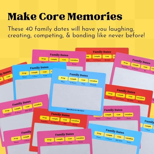 Family Dates 40 Scratch Off Cards – Fun Activities & Date Night Ideas for Kids and Parents – Adventure Card Game for Families – Unique Gift for Family Nights, Holidays, or Birthdays