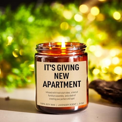 Funny Housewarming Candle, New Apartment Gifts, First Apartment, 1st Apt. Must Haves - Cute House Warming Gifts New Home for Men, Women, Couples - Closing Presents for Home Buyers - 9 oz