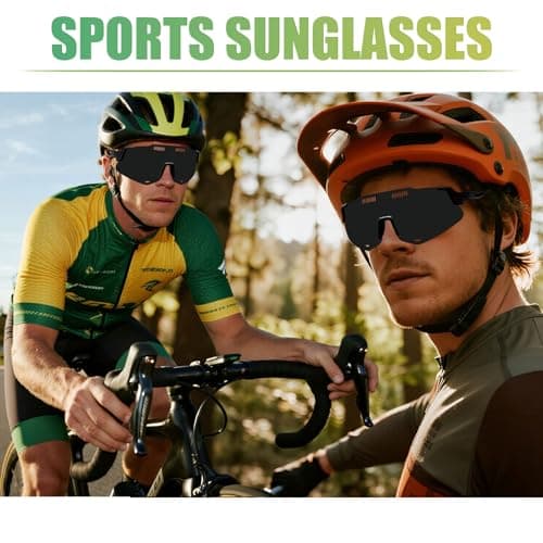TURVSTPC Sport Running Sunglasses for Women Men, Professional Cycling Glasses Mens Sunglasses Wrap Around Uv400 Protection