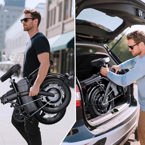 Folding Electric Bike for Adults, 500W Motor 25MPH & 35Miles Long Range, 14” Mini E-Bike with Removable 48V 576Wh Battery, UL Certified Electric Bicycle for Commuting & Teens