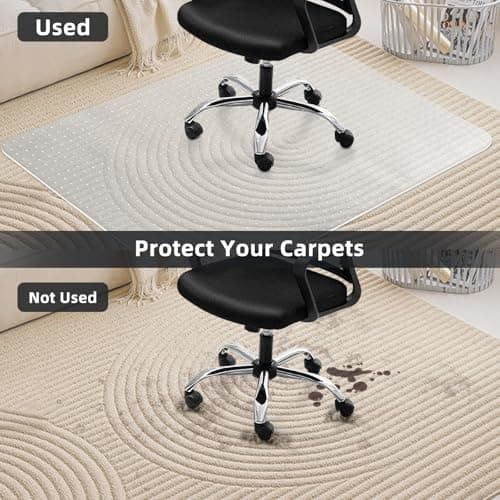 Office Chair Mat for Carpet Floor, Heavy Duty Desk Chair Mat for Low/No Pile Carpeted Floors, Anti Slip Carpets Protector for Home Office (48" x 30")