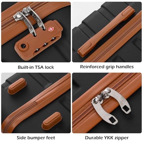 Coolife Luggage 3 Piece Set Suitcase Spinner Hardshell Lightweight TSA Lock