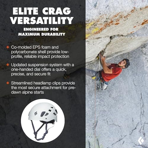 BLACK DIAMOND Half Dome Rock Climbing Safety Helmet | Adjustable Fit | Lightweight & Durable | Ventilated Protection