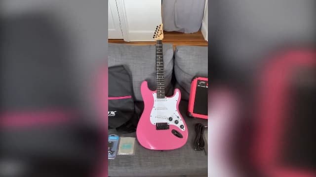 LyxPro CS 39” Left Hand Electric Guitar Kit for Beginner, Intermediate & Pro Players with Guitar, Amp Cable, 6 Picks & Learner’s Guide, Solid Wood Body, Volume/Tone Controls, 5-Way Pickup - Red