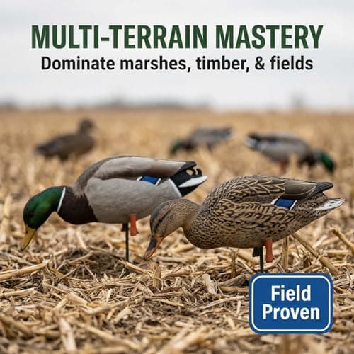 TCDesignerProducts 2D Wildlife Silhouette Decoys, Photo-Realistic Hunting Decoys for Snow Geese, Coyotes, Whitetail Bucks & Does, Mallards, Turkeys, Canadian Geese – Motion & Easy Setup