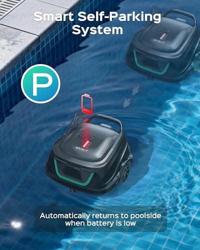 (2025 Upgraded) WYBOT A1 Pool Vacuum for Above Ground Pool, Automatic Cordless Robotic Pool Cleaner with 120 Mins, Double Filters, LED Indicator, 2.5H Charging, Ideal for Plat Pools