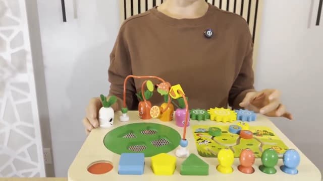 HEYLANDU Activity Table, Montessori Toys for 1 2 Year Old Girls Boy Gifts, 7 in 1 Wooden Sensory Play Table for Toddler 1 2 3, Learning Toys for Baby 12-18 Months 1st Christmas Birthday Gifts