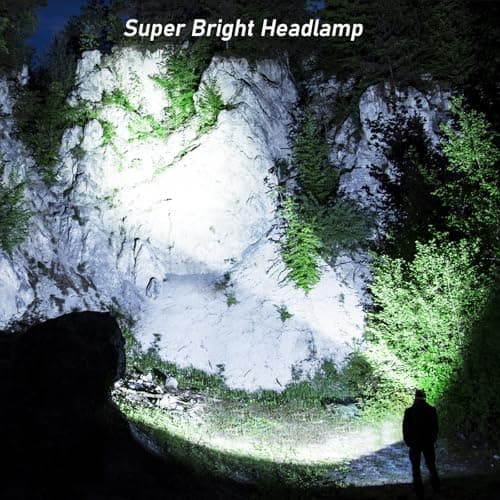 Blukar LED Rechargeable Headlamp,Super Bright Rechargeable Headlight Flashlight-3 Lights 5 Modes,Zoomable,Spotlight&Floodlight Combination,IPX6 Waterproof,20+Hrs Runtime for Running,Hiking,Camping etc