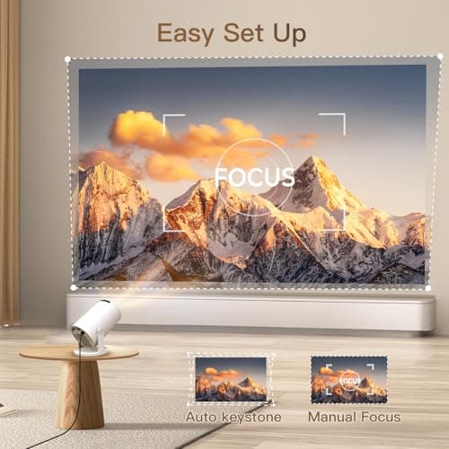 [Built-in Apps & 2026 Upgraded] Mini Projector with Wi-Fi 6 & Bluetooth 5.4, 1080P 4K Support Full HD, Auto Keystone 360° Portable Home Cinema Smart Projector for iOS/Android X1 B0F9XTQKW1
