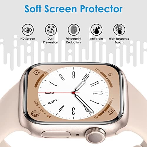 UniqueMe 6 Pack for Apple Watch Screen Protector 40mm, Apple Watch SE 3/SE 2/SE Series 6/5/4 Screen Protector [Upgrade Flexible Film] Anti-Scratch [Non-Bubbles] Soft HD TPU Clear Film for iWatch 40mm