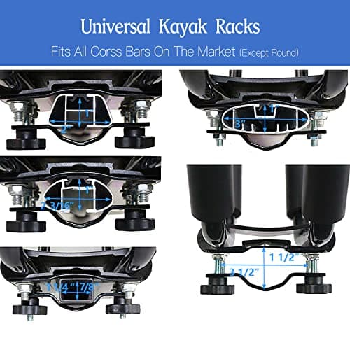 Taelakeni 2 Pairs Kayak Carrier Racks, Universal Cars Kayak Roof J Bar Rack (1 Pair) (1 Pair) (2 Pairs with 10ft S-Hook)