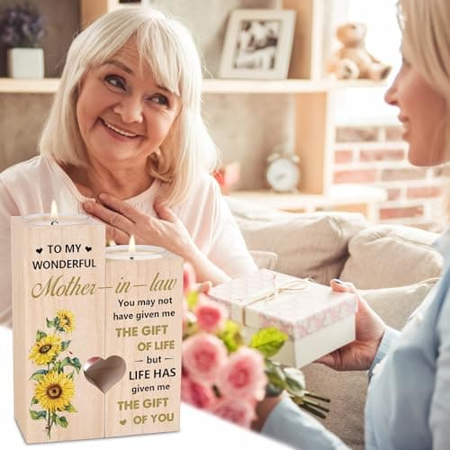 Mother's Day Christmas Birthday Gifts for Mother-In-Law, Mother of the Groom Gifts Mother in Law Gift, Candlestick - Gifts for Mother in Law B0C4JKV1QL
