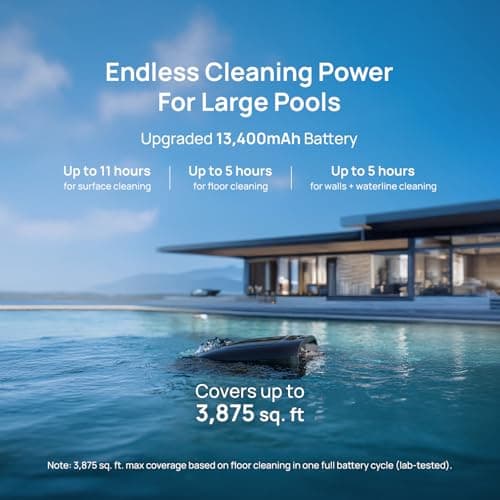 Beatbot AquaSense 2 Pro Cordless Robotic Pool Cleaner, Unmatched 5-in-1 Cleaning, Surface Parking, Skimmer with APP Control, Water Clarification, for Pools up to 3,875 Sq.ft – Obsidian