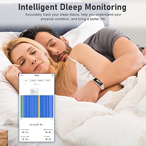 Fitness Tracker with Step Counter/Calories/Stopwatch, Activity Tracker, Health Tracker with Heart Rate Monitor, Sleep Tracker,1.10''AMOLED Touch Color Screen, Pedometer Watch for Women Men