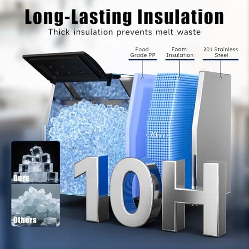 Commercial Ice Maker, 680Lbs/24H Industrial Ice Machine 580Lbs Large Storage Bin, 210 Ice Cubes in 5-15 Minutes, Auto-Cleaning Stainless Ice Maker, Ice Ready in 8-15mins, Cafe/Bar/Business