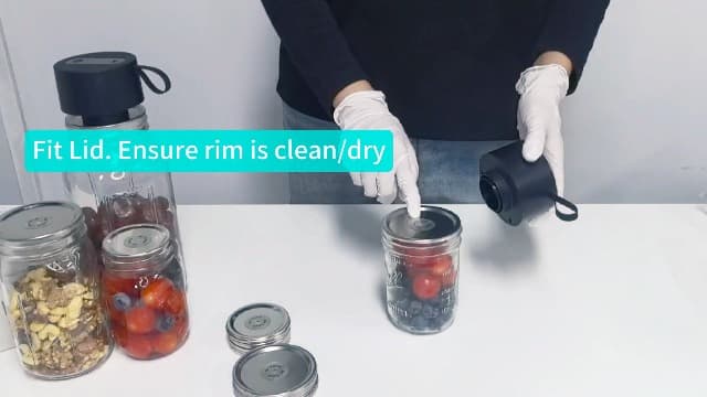 Electric Mason Jar Vacuum Sealer: Upgraded 3-in-1 Portable Vacuum Sealer Kit - for Mason Jars Vacuum Seal Bags & Containers - Ideal for Jams Pickles Dry Foods Grains Black