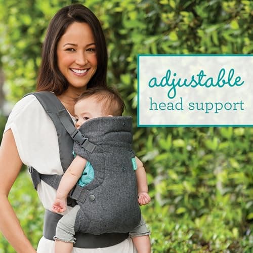 Infantino Flip 4-in-1 Convertible Baby Carrier, Adjustable, Ergonomic Babywearing, Registry Essential, Baby Carrier for Newborn to Toddler, Gray