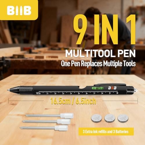 Christmas Mens Gifts for Him Dad Husband, White Elephant Gifts for Adults, Dad Gifts Gadgets for Men BIIB Mens Stocking Stuffers Gifts for Men Teens Adults 9-in-1 Multitool Pen B081381JD4