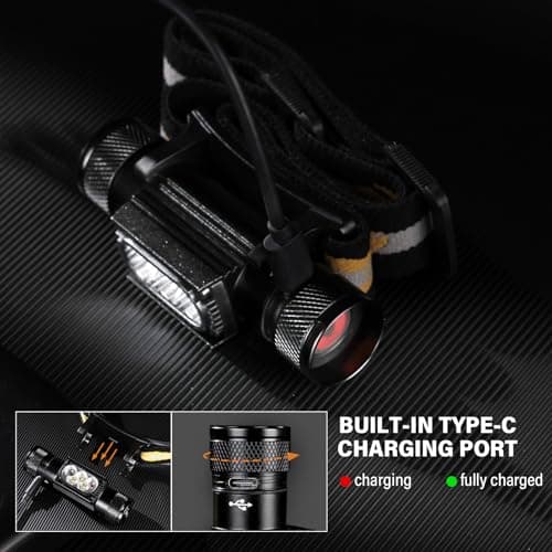 sofirn LED Headlamp Rechargeable, H35R Super Bright Lightweight Head Light with 660nm Deep Red Light, 1500 Lumens White Light, IPX6 Waterproof Head Flashlight for Running Hiking Camping