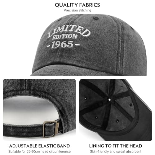 60th Birthday Gifts for Men Women, Happy 60th Birthday Decorations, Embroidered Baseball Cap Adjustable