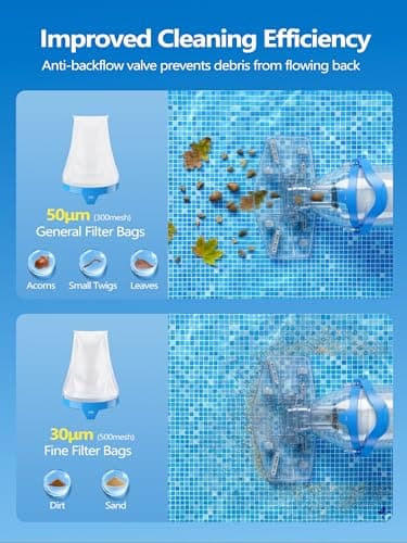 LanOcean 2026 Newly Cordless Pool Vacuum for Inground Pool, Flow Adjustable, Transparent Brush Head–Visible Cleaning, 19 GPM Powerful Suction Handheld Pool Vacuum for Above Ground Pool, 70Mins Runtime
