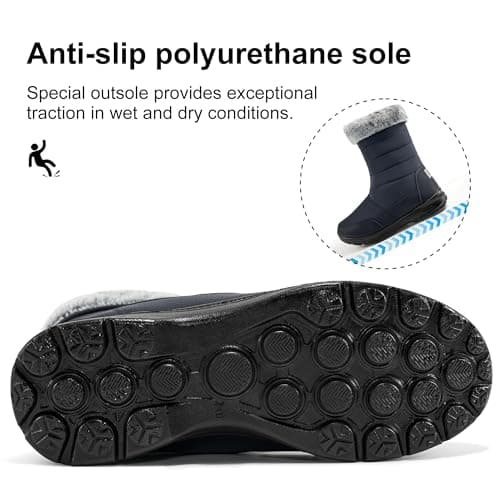 Decould sylf Snow Boots for Women Mid Calf 2026: Winter Warm Fur Lined Shoes Comfortable Waterproof with Zipper for Outdoor Walking