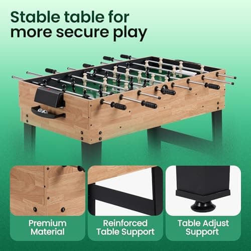 10-in-1 Foosball Table, 48" Combo Game Table - Ping Pong, Air Hockey, Pool, Soccer - All-in-One Game Table with Accessories for Indoor Outdoor Game Rooms and Family Game