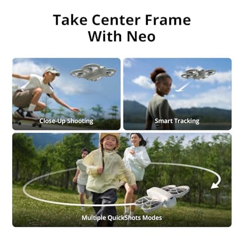 DJI Neo Three-Battery Combo, Mini Drone 4K UHD Camera for Adults, 135g Self Flying Drone That Follows You, Palm Takeoff, Subject Tracking, QuickShots, Stabilized Video (Controller-Free)