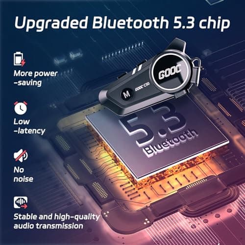 Motorcycle Bluetooth Headset Helmet Speakers Long Battery Life Helmet Headphone with Noise Cancellation&Music Sharing Ultra-Thin Wireless Bluetooth Headphones for All Helmets