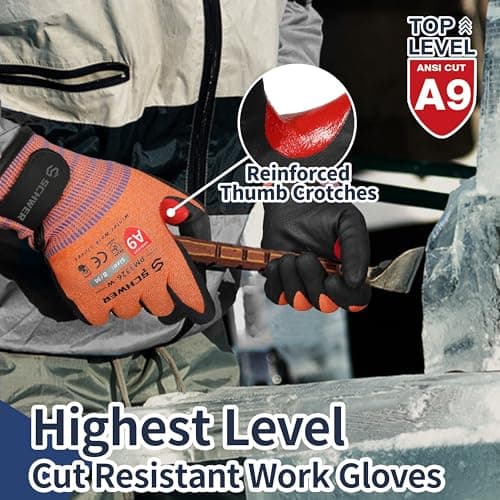 Schwer FreezeGuard-X Winter Work Gloves for Men and Women, ANSI A9 Cut Resistant Gloves for Extreme Protection, Freezer Glove With Super Grip, Touchscreen, Thermal Insulated, PM3326-W (XL,1 Pair)