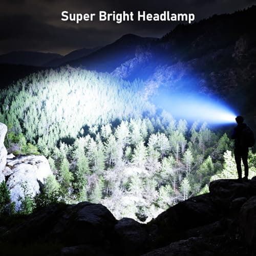 Blukar LED Headlamp Rechargeable,2000L Super Bright Headlight with Motion Sensor -Dimmable Brightness,8 Modes,Spotlight&Floodlight&Red Light Combination,IPX5 Waterproof for Hiking,Camping - 2 Pack