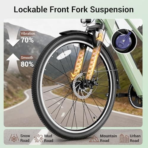 Electric Bikes for Adults, 26"/27.5" E Bikes for Adults with 1200W Peak Motor, 28 MPH, 50+ Miles Range Electric Bicycle, E Mountain Bike with 480WH Removable Battery, UL Certified