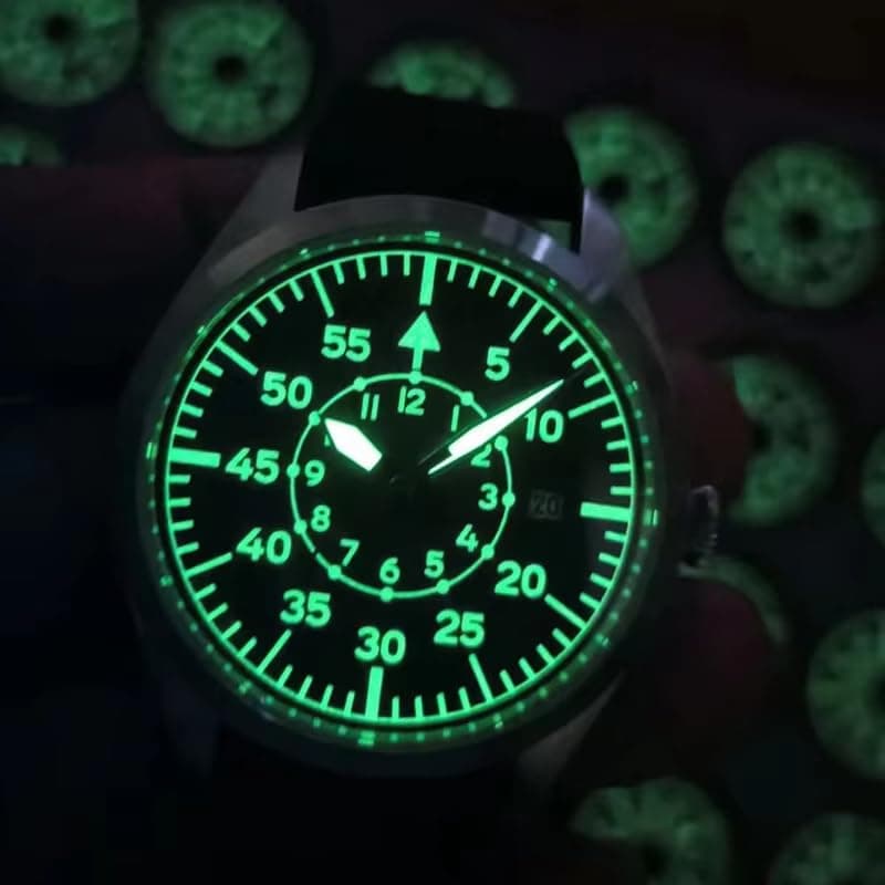 Boyarca Pilot Watch Men's Aviator Wrist Watch Japan Automatic Movement Mechanical Watches Stainless Steel Case Flieger Timepieces with Luminous Waterproof