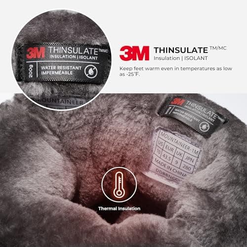 NORTIV 8 Men's Waterproof Winter Snow Boots Insulated Fur Liner Lightweight Outdoor Tall Boots